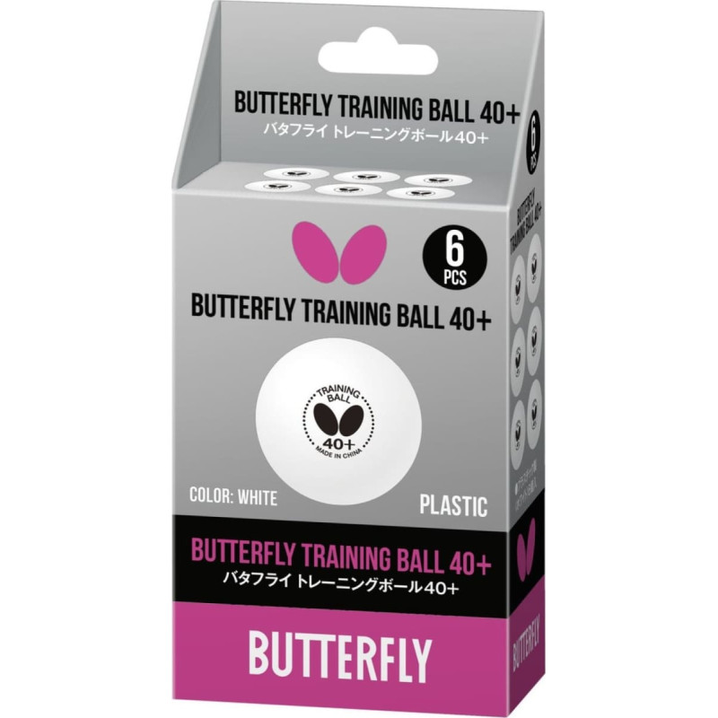 Butterfly Table tennis ball BUTTERFLY TRAINING White - 6 pcs
