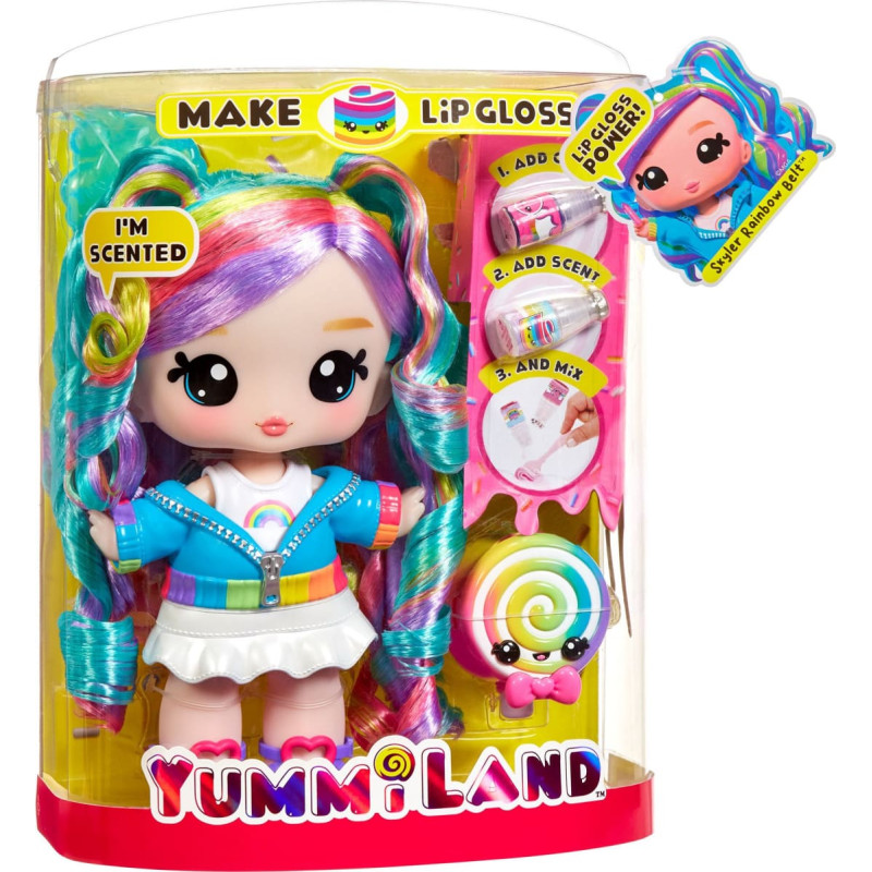 Mga Entertainment Yummiland Large Doll + Lip Gloss Pet - Skyler Rainbow Belt
