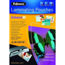 Fellowes LAMINATOR POUCH ADHESIVE BACK/A4 80 100PCS 5302202 FELLOWES