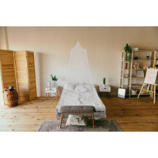 Excellent Houseware Moskitiera na łóżko w formie baldachimu, Ø 65 x 230 cm, biała