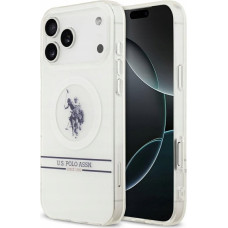 U.s. Polo Assn Etui US Polo DH and Bottom Stripe Logo   MagSafe do iPhone 17 Pro Max biały