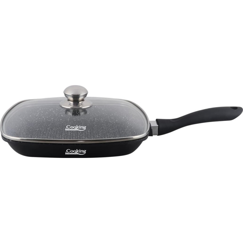 Grill pan with lid aluminium with non-stick coating 28x4.5cm HR-SCO-A0928A HEINNER