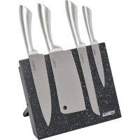 Knife set with magnetic holder SILVER 5pcs HR-EVI-S003-F HEINNER
