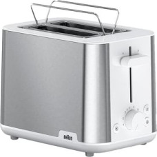 Braun Toaster PurShine HT 1510 WH (stainless steel/white, 900 watts, for 2 slices of toast)