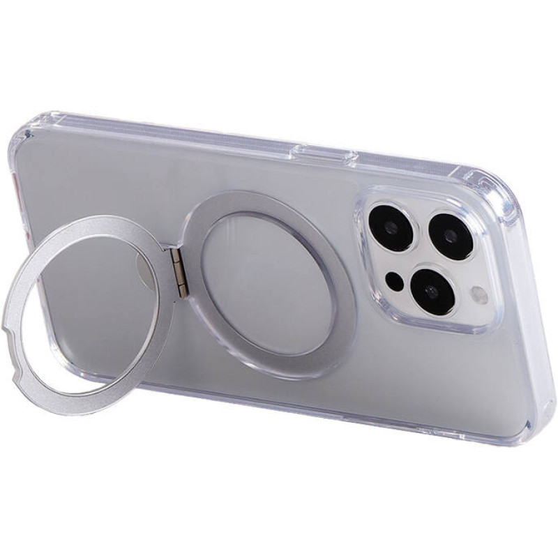 Joyroom Magnetic protective phone case with holder Joyroom JR-BP004 for iPhone 15 (transparent)