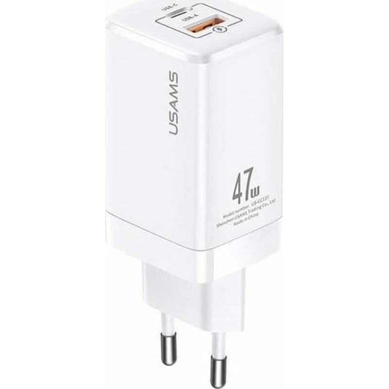 Usams Charger Usams T41 1x USB-A 1x USB-C 3 A (6958444971148)