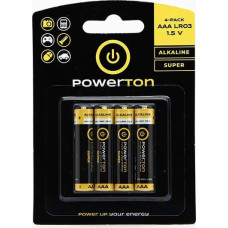Powerton Bateria alkaliczna, AAA (LR03), AAA, 1.5V, Powerton, blistr, 4-pack