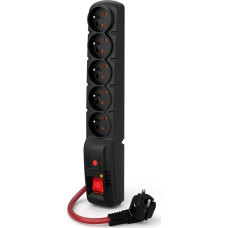 Acar Power strip Acar F5 overvoltage 5 sockets 10 m black (W2301)