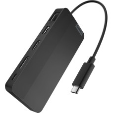 Lenovo USB-C 3.2 Gen 2 Travel Dock for two displays, adapter black, HDMI, DisplayPort, USB-A, USB-C, LAN