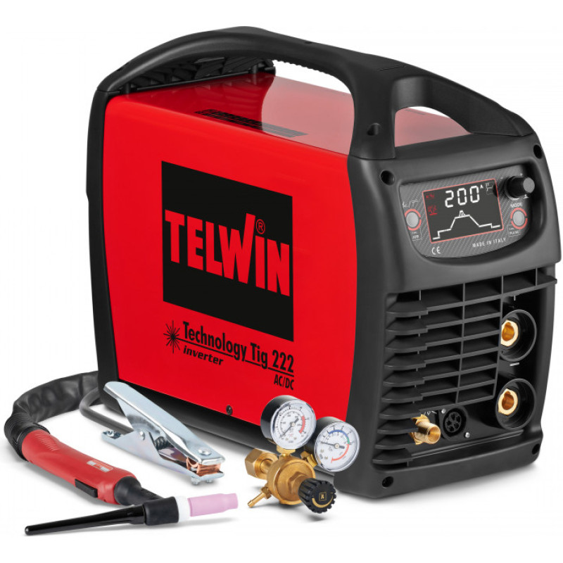 Telwin TIG AC/DC metinā&scaron;anas iekārta Technology TIG 222 ar degli, Telwin