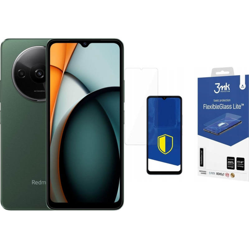 Xiaomi Smartfon Xiaomi Redmi A3 4/128GB Zielony (MZB0GLBEU) + FlexibleGlass Lite