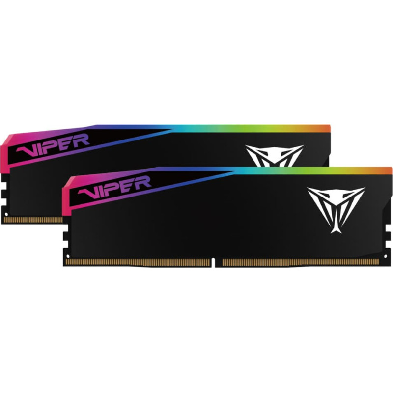 Patriot DDR5 - 96GB - 6400 - CL - 32 (2x 48 GB) Dual Kit, RAM Black, VEUR596G6432K, Viper Elite 5 Ultra RGB, INTEL XMP, AMD EXPO