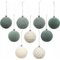 Atmosphera Zestaw bombek z brokatowym wzorem, &Oslash; 8 cm