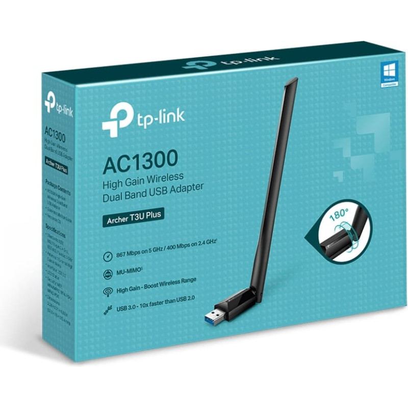 Tp-Link Archer T3U Plus, WLAN adapter (black)
