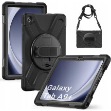Strado Etui Armor z uchwytem i paskiem do Samsung Galaxy Tab A9 Plus 11 (Czarne)