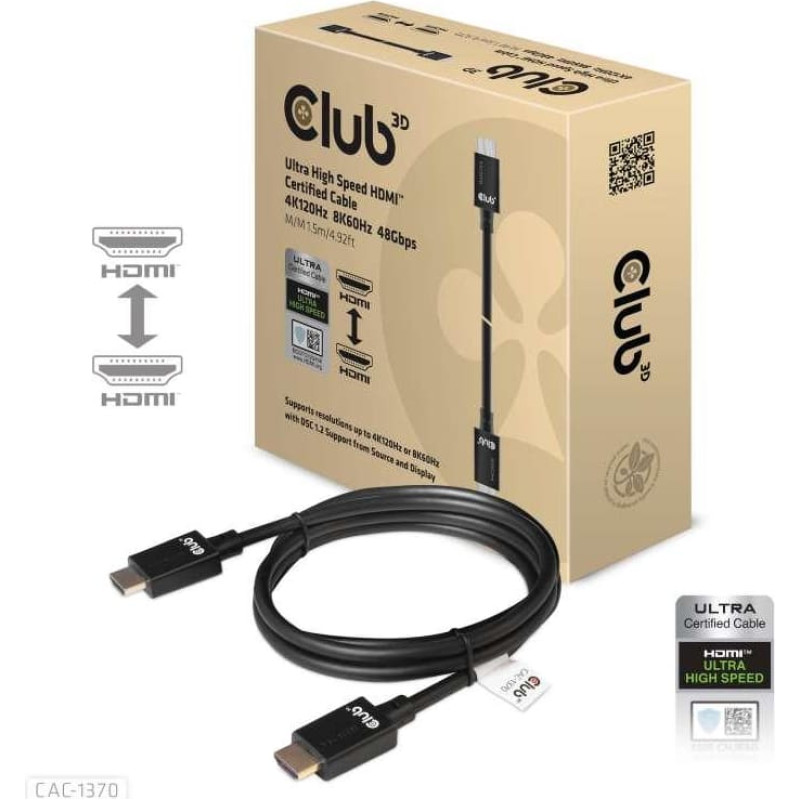 Club3D CABLE HDMI TO HDMI 1.5M/M/M CAC-1370 CLUB3D