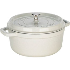 Staub La Cocotte 24cm rund, weisser Tr&uuml;ffel, Gusseisen