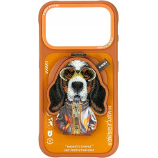 Nimmy Etui Cool&Cute 2.0 Dog do iPhone 17 Pro Max z magnetyczną zawieszką pomarańczowy