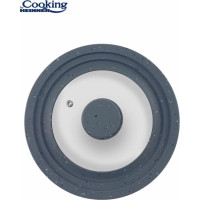 Glass lid with adjustable silicone edge, gray 3 pcs 6/18/20cm; 22/24/26cm; 28/30/32cm HR-AER-16D32G, COOKING BY HEINNER
