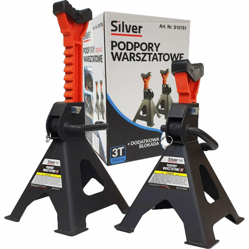 Silver PODSTAWKI 2 szt. 3 TONY /SILVER Z BLOKADĄ I GUMOWĄ NAKŁADKĄ