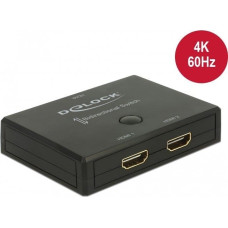 Delock HDMI switcher 2-1 bidireional 4K 60 Hz, HDMI switch - black