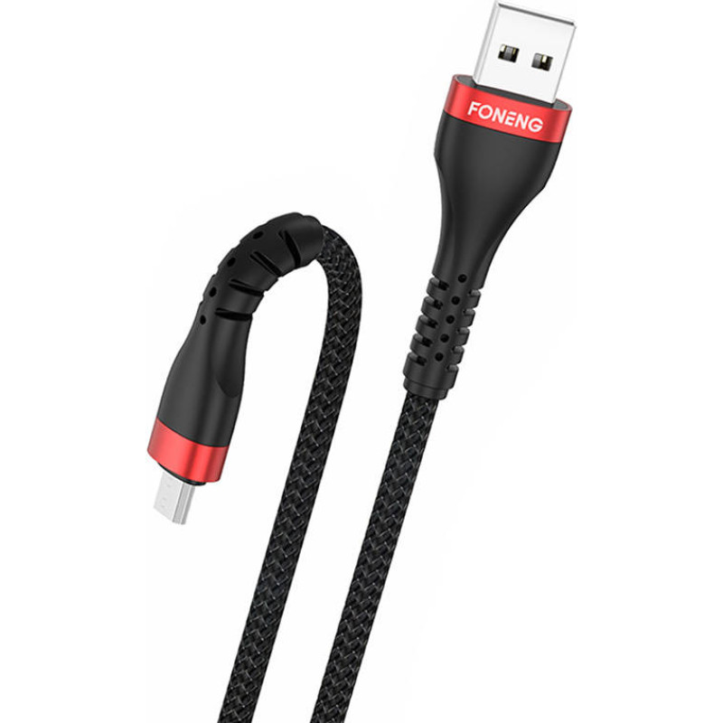 Foneng Cable USB to Micro USB Foneng, x82 Armoured 3A, 1m (black)