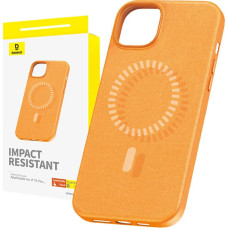 Baseus Magnetic Phone Case for iPhone 15 Plus Baseus Fauxther Series (Orange)