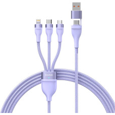 Baseus 3in1 USB cable Baseus Flash Series 2, USB-C + micro USB + Lightning, 100W, 1.2m (purple)