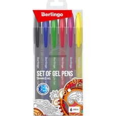 Berlingo Berlingo, Gel Pen Set, Color, 6pcs, 0.5mm, Triangle gel