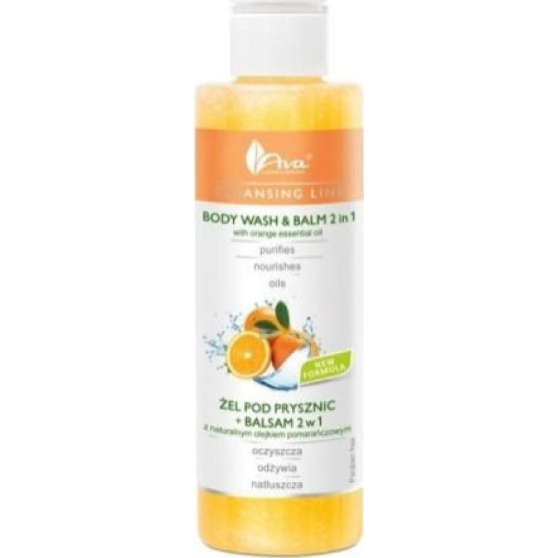 AVA Żel pod prysznic + balsam 2w1 z naturalnym olejkiem pomarańczowym - AVA