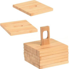Excellent Houseware Podstawka, podkładka, drewniana, BAMBUSOWA, pod kubek, szklankę, zestaw, komplet podkładek bambusowych 6 sztuk