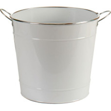 Ibergarden doniczka 29 x 27 x 37 cm stal srebrna/biała