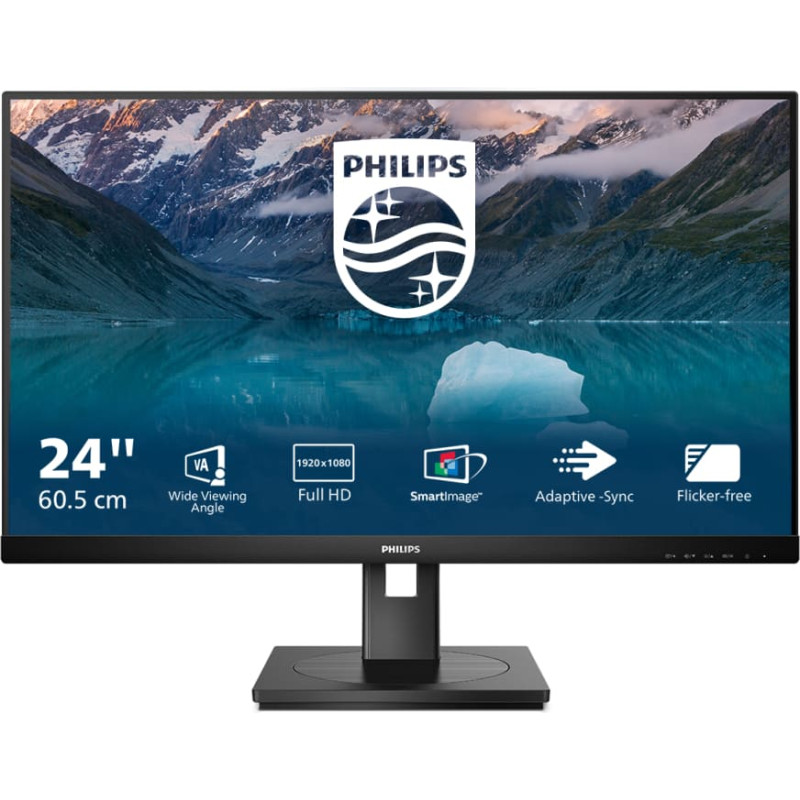 Philips 242S9JML, LED monitor - 23.8 - black, FullHD, VA, USB hub, Adaptive-Sync, speakers
