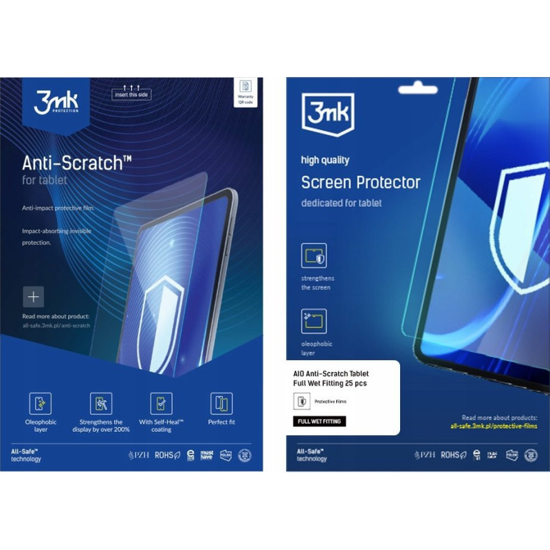 3MK 3mk All-Safe - AIO f&oacute;lie Anti-Scratch Tablet Full Wet Fitting, 25 ks