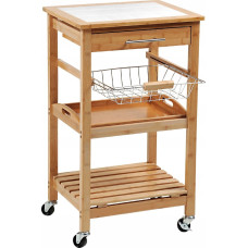 Kesper W&oacute;zek kuchenny z wyjmowaną tacą i koszem na warzywa, bambus, Kesper