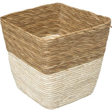 5Five Osłonka na doniczkę, kosz do przechowywania BIO, plecionka ze słomy, 31 x 31 cm