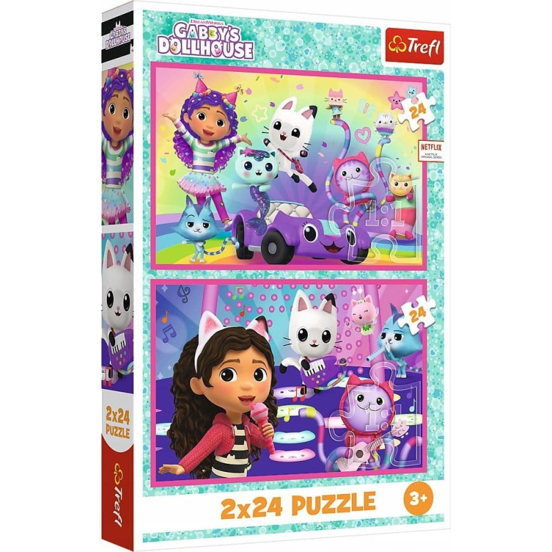 Trefl PUZZLE 2x24 Zabawy z Gabby 34433
