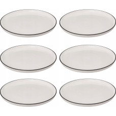 Secret De Gourmet Talerze obiadowe porcelanowe ALIX, czarna obw&oacute;dka, 6 sztuk x &Oslash; 27 cm