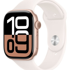 Apple Watch Series 10, Smartwatch (rose gold, aluminum, 42 mm, pale pink sport band M/L)