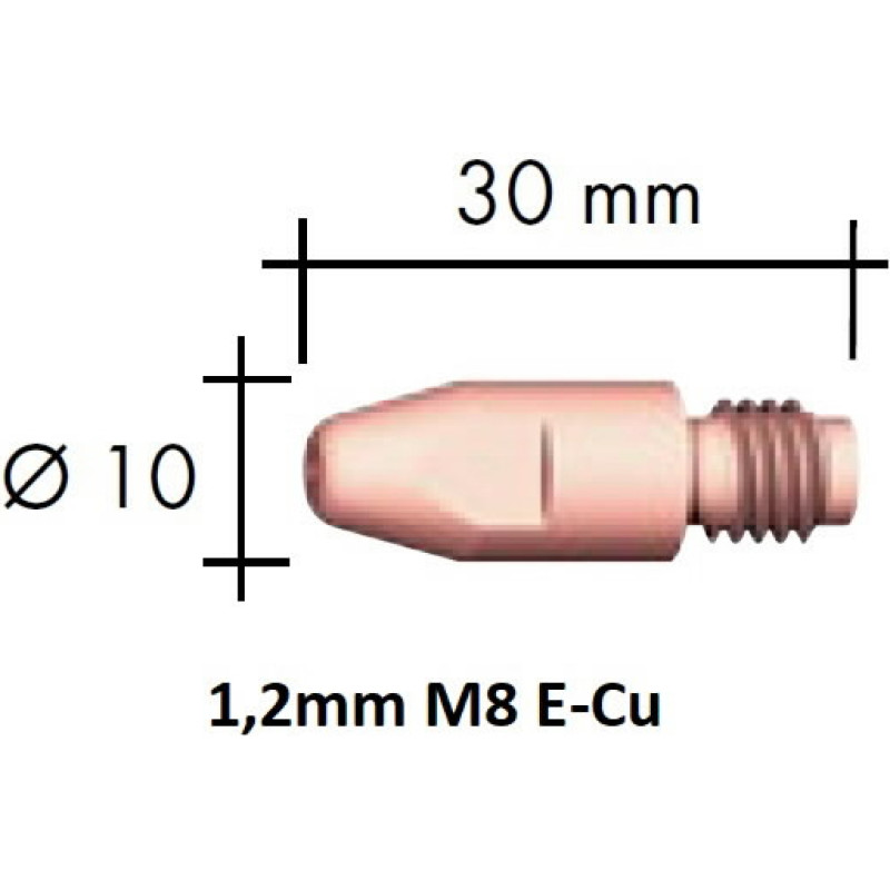 Binzel Kontaktdīze E-Cu M8x30x10 - 1,2mm, Binzel
