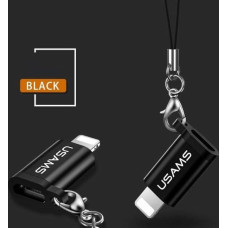 Usams Adapter USB Usams Adapter US-SJ152 mircoUSB - Lightning ze smyczą, czarny-SJ152ML01