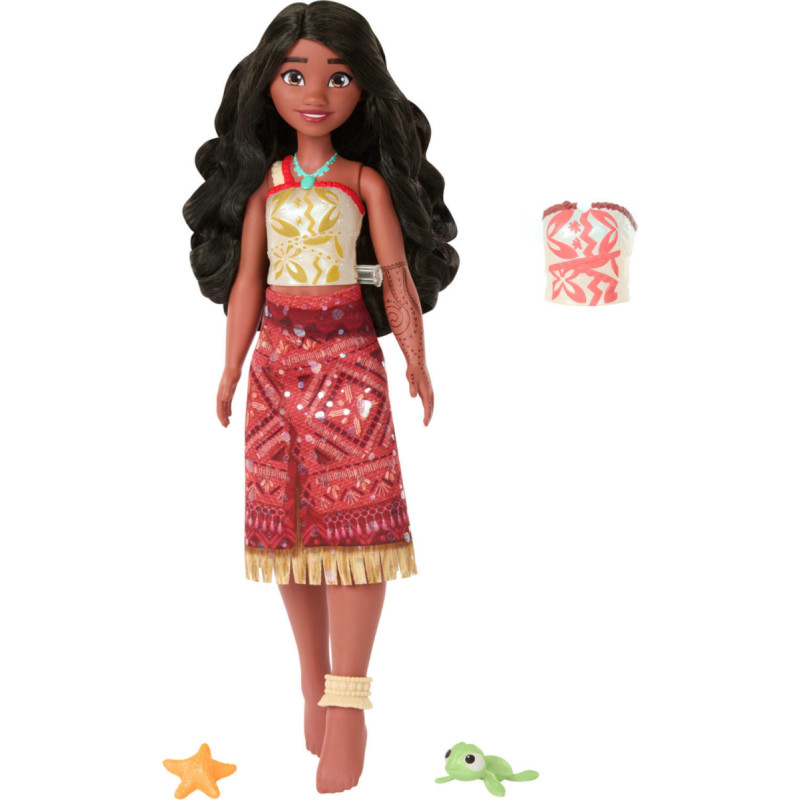 Mattel Disney Vaiana 2 Floating Tautai Vaiana Fashion Doll with 2 Accessories and Color-Changing Top