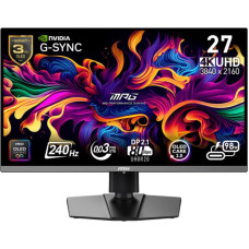 MSI Monitor|MSI|MPG 272URX QD-OLED|27"|Gaming/4K|Matte|Panel QD-OLED|3840x2160|16:9|240 ??|0.03 ms|Swivel|Pivot|Height adjustable|Tilt|Colour Black|MPG272URXQD-OLED