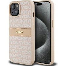 Dkny DKNY DKHCP15SPRTHSLP iPhone 15 / 14 / 13 6.1" r&oacute;żowy/pink hardcase Leather Mono Stripe & Metal Logo