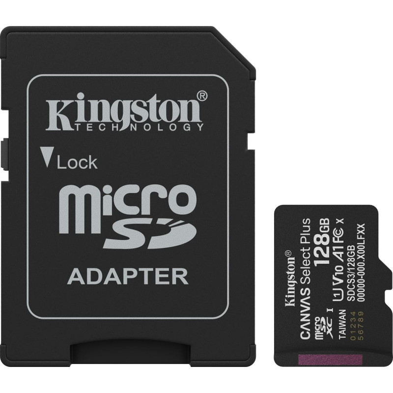 Kingston MEMORY MICRO SDXC 128GB UHS-I/W/ADAPTER SDCS3/128GB KINGSTON