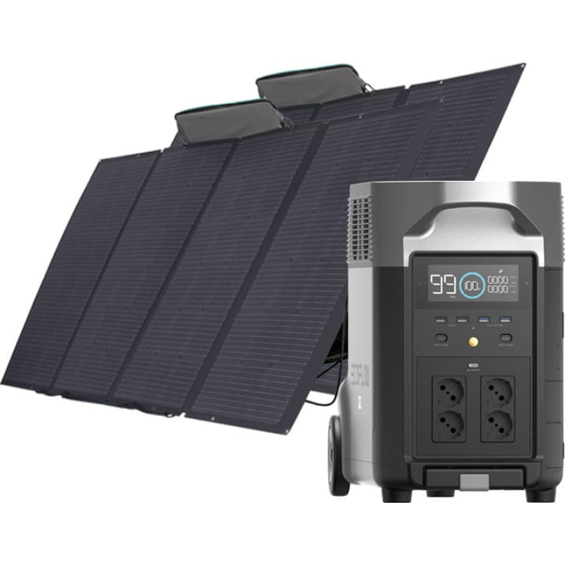 Ecoflow Set: EcoFlow Delta Pro power station + 2x 400W photovoltaic panel.