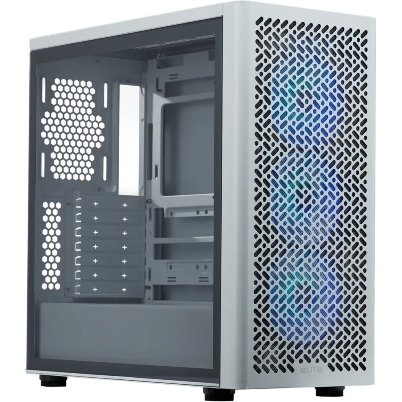 Cooler Master Elite 502, tower case white, tempered glass