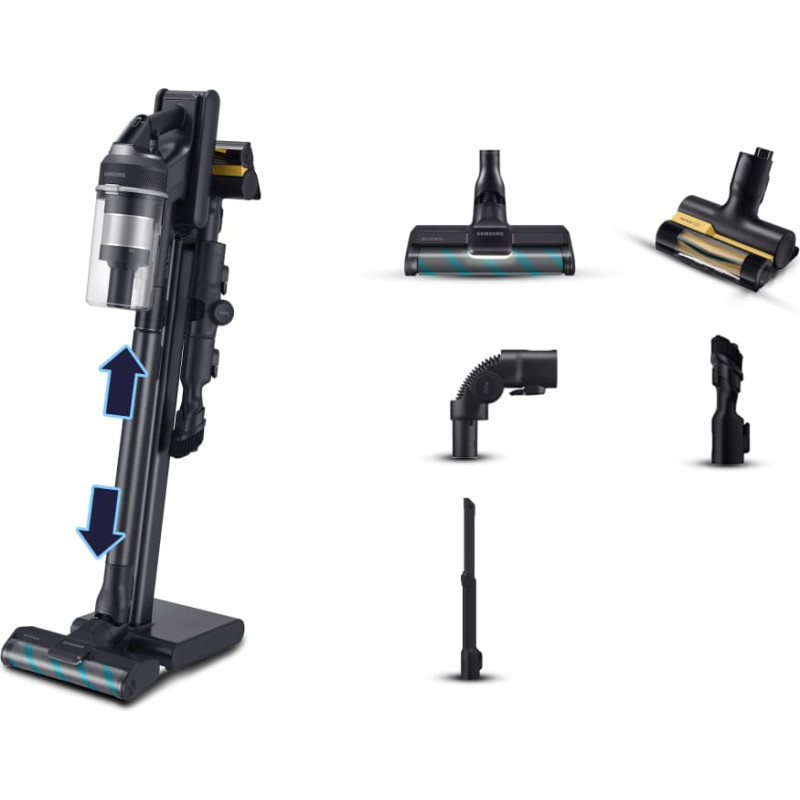 Samsung VS20C955CTK &ldquo;Divi vienā&rdquo; bezvadu putekļusūcējs Baterija Sauss Bezmaisa 580 W Melns