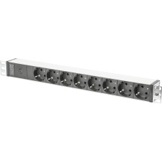 Digitus Aluminum outlet strip with pre-fuse | DN-95410 | Sockets quantity 8