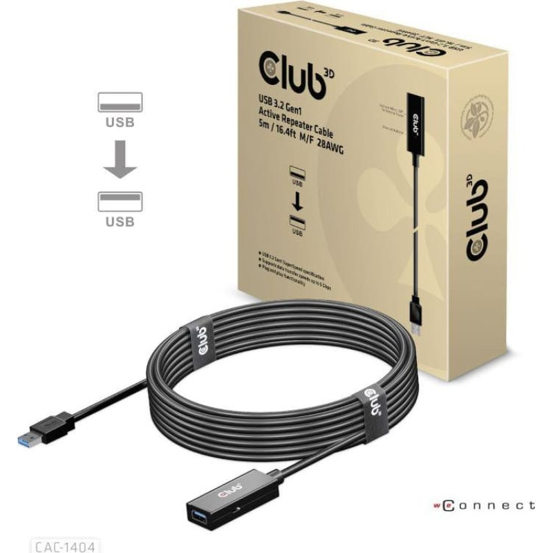 Club3D CABLE USB3.2 TO USB3.2 5M/M/F CAC-1404 CLUB3D